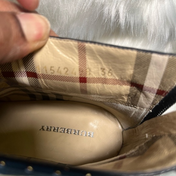 Authentic Beautiful Rockstar Black Patent Burberry Ankle Boots w/ Studs - Picture 12 of 16